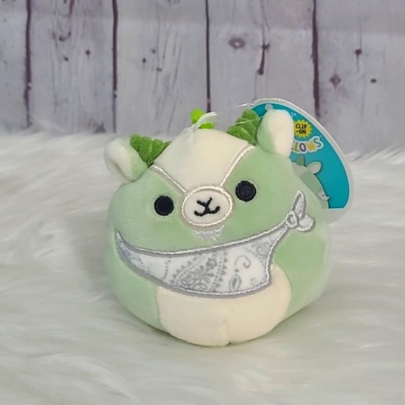 🆕️NWT Squishmallows Official Palmer Green Goat Clip On Collectible Mini Plush - Picture 5 of 13